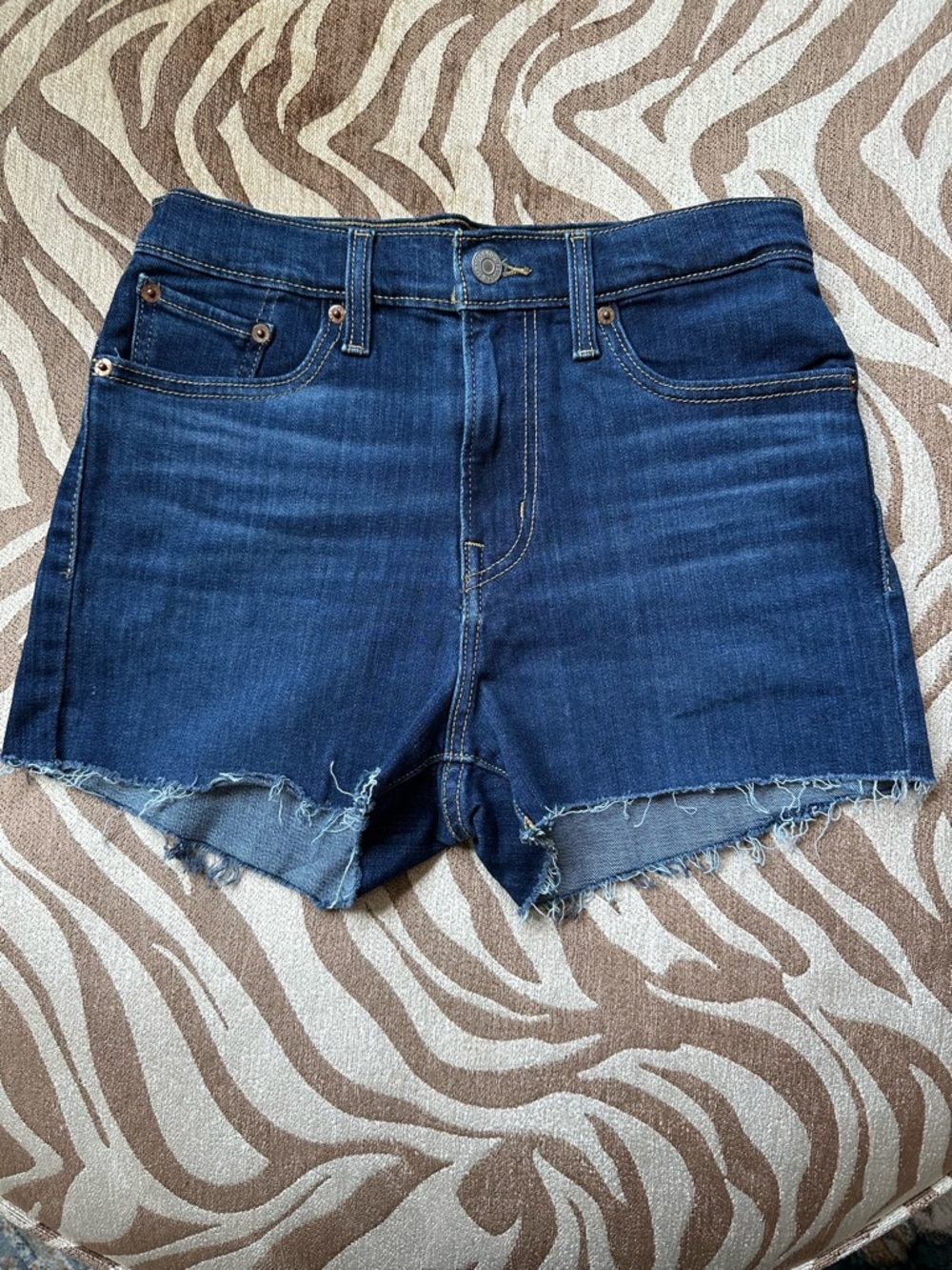 Levi’s - Women’s Dark Blue High Rise Denim Cutoff Shorts 27